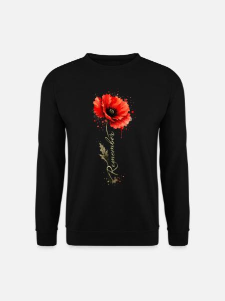 Poppy Remember | Remembrance Day Tribute - Unisex Sweatshirt - black