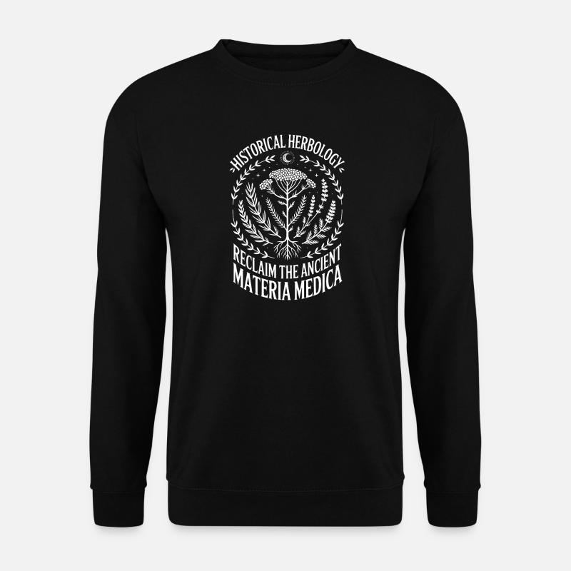 Historisches Kräuterkunde-Emblem - Unisex Pullover - Schwarz