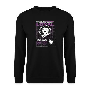 Loyal Dog Best Buddy Typografie - Unisex Pullover - Schwarz - Vorne - Alina (178cm) & Michal (187cm)