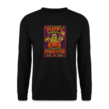 Puppy Spooktacular Halloween Hunde - Unisex Pullover - Schwarz - Vorne - Alina (178cm) & Michal (187cm)