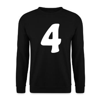 Four: Minimalist Numeral 4 | Fourth - Unisex Sweatshirt - black - Front - Alina (178cm) & Michal (187cm)