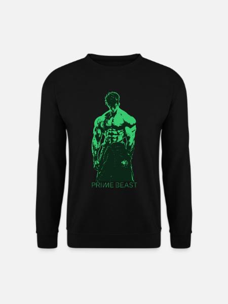 Green Mode Anime Gymshirt – Prime Muscle - Unisex Pullover - Schwarz
