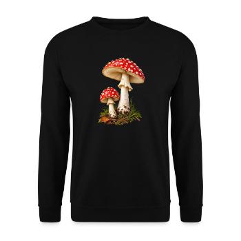 Fliegenpilz - Unisex Pullover - Schwarz - Vorne - Alina (178cm) & Michal (187cm)