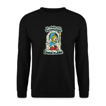 Turamichele Einmal im Jahr - Unisex Pullover - Schwarz - Vorne - Alina (178cm) & Michal (187cm)