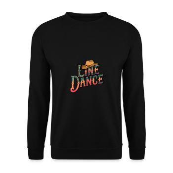 Line Dance Was sonst? Ich bin Line Dancer - Unisex Pullover - Schwarz - Vorne - Alina (178cm) & Michal (187cm)