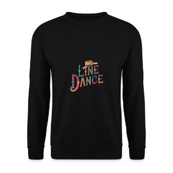 Line Dance Was sonst? Ich bin Line Dancer - Unisex Pullover - Schwarz - Vorne - Alina (178cm) & Michal (187cm)
