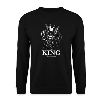 Great Dane King of everything Dog Wilsigns - Unisex Sweatshirt - black - Front - Alina (178cm) & Michal (187cm)