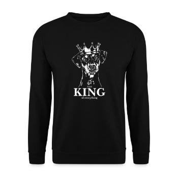 German Pinscher King of everything Wilsigns - Unisex Sweatshirt - black - Front - Alina (178cm) & Michal (187cm)