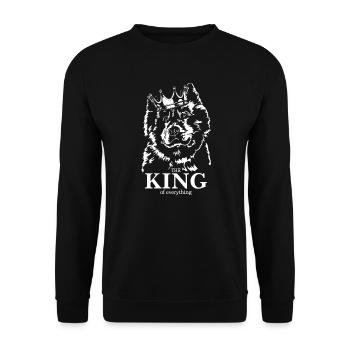 Eurasier King of everything Hundespruch Wilsigns - Unisex Pullover - Schwarz - Vorne - Alina (178cm) & Michal (187cm)