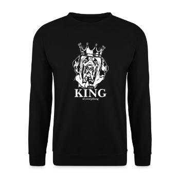 English Mastiff King of everything Wilsigns - Unisex Pullover - Schwarz - Vorne - Alina (178cm) & Michal (187cm)