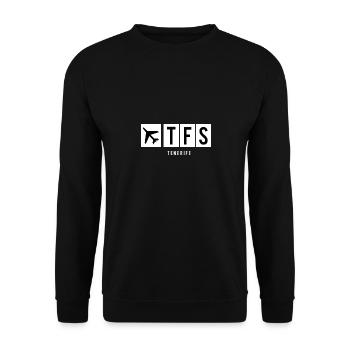 FLUGHAFEN TENERIFFA - TFS - Unisex Pullover - Schwarz - Vorne - Alina (178cm) & Michal (187cm)