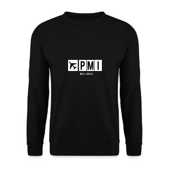 PALMA DE MALLORCA AIRPORT - PMI - Unisex Sweatshirt - black - Front - Alina (178cm) & Michal (187cm)