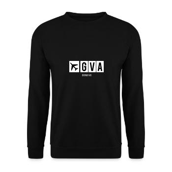 GENEVA AIRPORT - Unisex Sweatshirt - black - Front - Alina (178cm) & Michal (187cm)