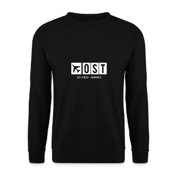 OSTEND AIRPORT - Unisex Sweatshirt - black - Front - Alina (178cm) & Michal (187cm)