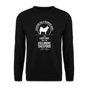 ICELANDIC SHEEPDOG Guardian Angel Chien Wilsigns - Sweat-shirt Unisexe - noir - Devant - Alina (178cm) & Michal (187cm)