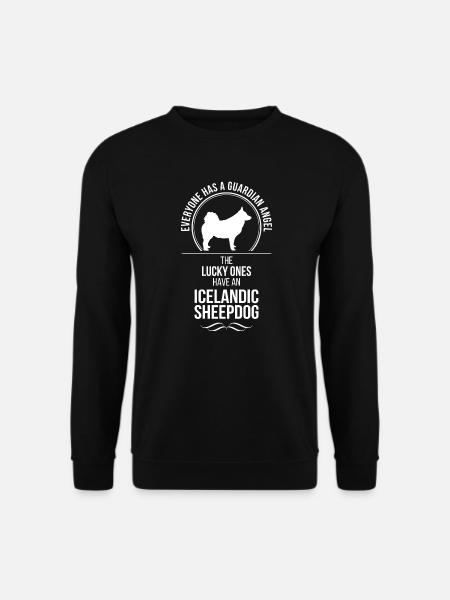 ICELANDIC SHEEPDOG Guardian Angel Hund Wilsigns - Unisex Pullover - Schwarz