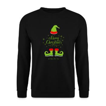 The Green Christmas Elf - Unisex Sweatshirt - black - Front - Alina (178cm) & Michal (187cm)