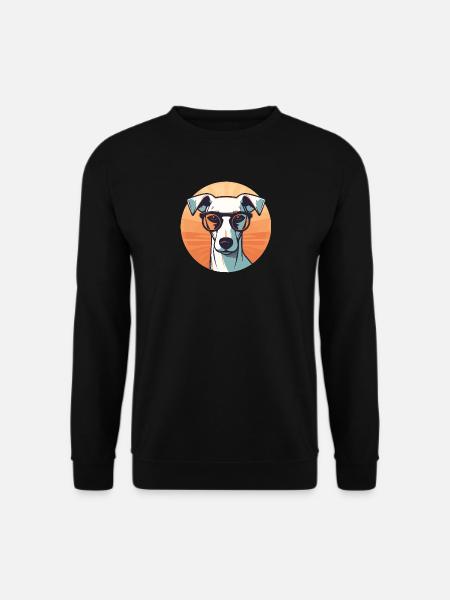 Hund mit Sonnenbrille - Unisex Pullover - Schwarz