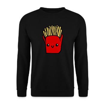 Pommes frites - Unisex Pullover - Schwarz - Vorne - Alina (178cm) & Michal (187cm)
