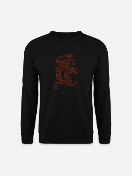 Roter japanischer Feuerdrache - Geschenk - Unisex Pullover - Schwarz