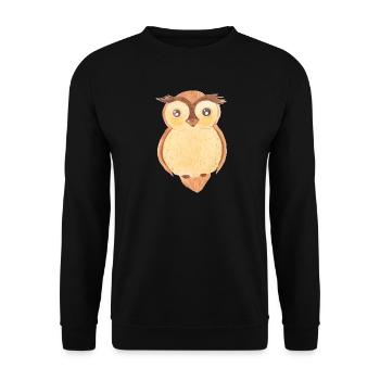 Eagle owl watercolor - Unisex Sweatshirt - black - Front - Alina (178cm) & Michal (187cm)