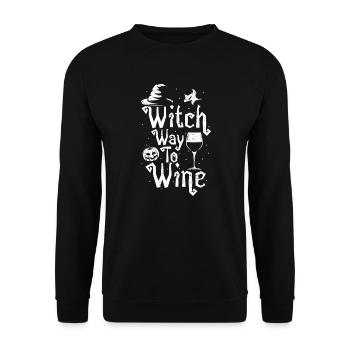 Witch Way To Wine - Wine - Unisex Sweatshirt - black - Front - Alina (178cm) & Michal (187cm)