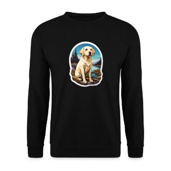 Labrador Retriever chiens autocollant - Sweat-shirt Unisexe - noir - Devant - Alina (178cm) & Michal (187cm)