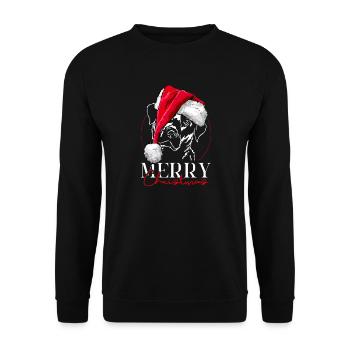 Santa LABRADOR RETRIEVER Merry Christmas Wilsigns - Sweat-shirt Unisexe - noir - Devant - Alina (178cm) & Michal (187cm)
