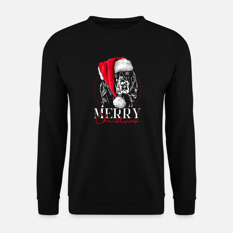 Santa GORDON SETTER Merry Christmas Hunde Wilsigns - Unisex Pullover - Schwarz