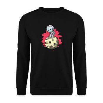 GOLF GOLFER MOON SPACE ASTRONAUT MOTIFS GESCHNEK - Unisex Sweatshirt - black - Front - Alina (178cm) & Michal (187cm)