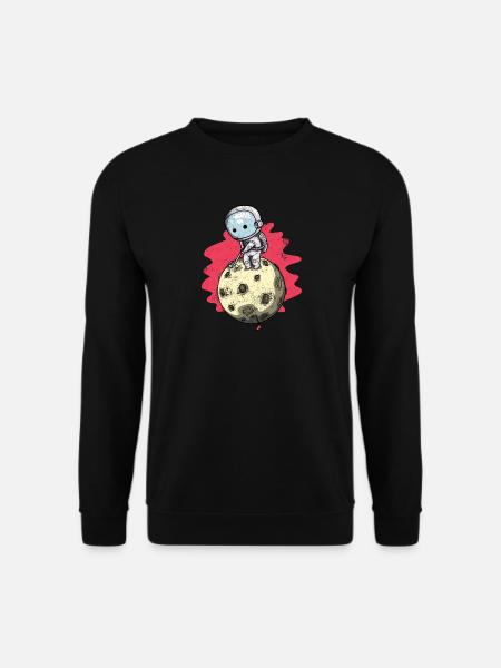 GOLF GOLFER MOND WELTALL ASTRONAUT MOTIVE GESCHNEK - Unisex Pullover - Schwarz