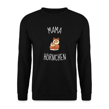 Süßes Nagetier Baby Wald Tier Mama Eichhörnchen - Unisex Pullover - Schwarz - Vorne - Alina (178cm) & Michal (187cm)