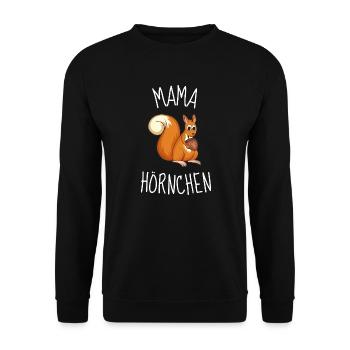 Wald Tier Mama Nuss Muttertag Eichhörnchen - Unisex Pullover - Schwarz - Vorne - Alina (178cm) & Michal (187cm)
