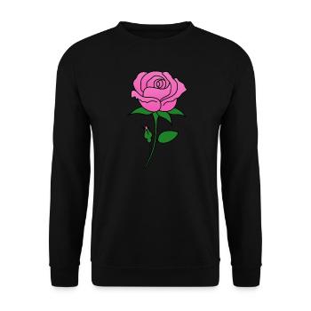 Rose rose - Sweat-shirt Unisexe - noir - Devant - Alina (178cm) & Michal (187cm)