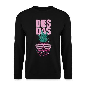 Dies das Ananas Flamingos Rosa Sonnebrille Sommer - Unisex Pullover - Schwarz - Vorne - Alina (178cm) & Michal (187cm)