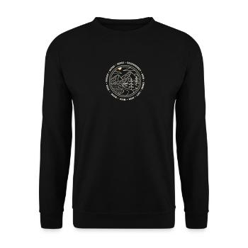draussenzeit creme - Unisex Pullover - Schwarz - Vorne - Alina (178cm) & Michal (187cm)
