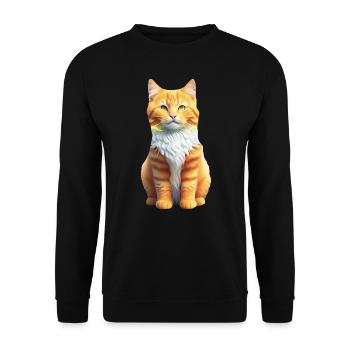 Cat (Pusur) - Unisex Sweatshirt - black - Front - Alina (178cm) & Michal (187cm)