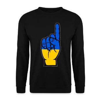 Drapeau de l’Ukraine numéro 1 - Sweat-shirt Unisexe - noir - Devant - Alina (178cm) & Michal (187cm)