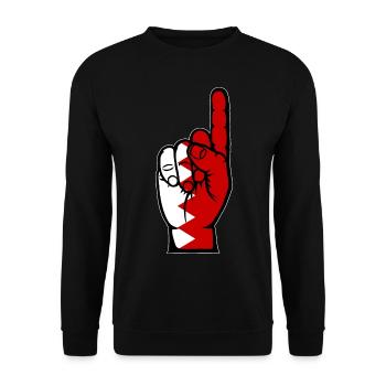 Bahrain flag number 1 - Unisex Sweatshirt - black - Front - Alina (178cm) & Michal (187cm)