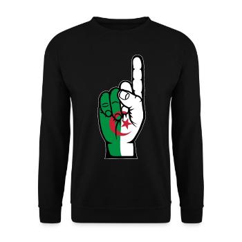 Algeria flag number 1 - Unisex Sweatshirt - black - Front - Alina (178cm) & Michal (187cm)