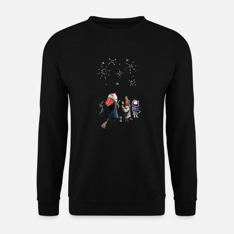 Joyeuses Fêtes Animaux et Sorcière - Sweat-shirt Unisexe - noir