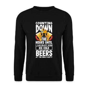 Je peux déguster des bières glacées à la soirée barbecue - Sweat-shirt Unisexe - noir - Devant - Alina (178cm) & Michal (187cm)