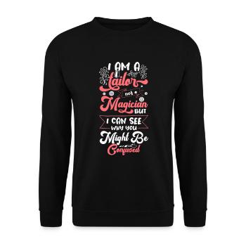 Tailor Thread Pants Bespoke Tailor - Unisex Sweatshirt - black - Front - Alina (178cm) & Michal (187cm)