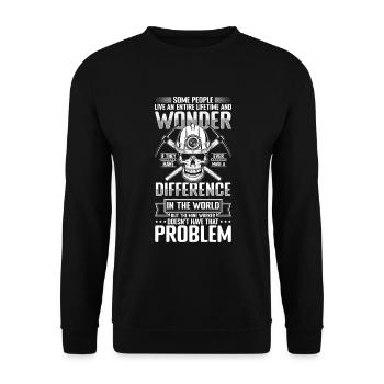 Bergbau Unter Tage Hacke Grube - Unisex Pullover - Schwarz - Vorne - Alina (178cm) & Michal (187cm)
