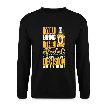 Alkoholiker Alkoholexzess Trinker Kneipe - Unisex Pullover - Schwarz - Vorne - Alina (178cm) & Michal (187cm)