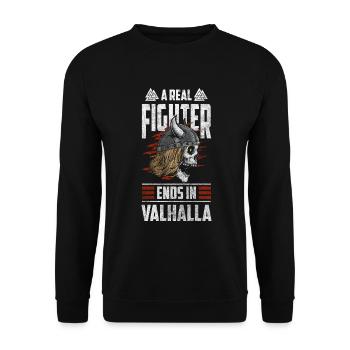 Odin Norse Thunder Celtic - Unisex Sweatshirt - black - Front - Alina (178cm) & Michal (187cm)