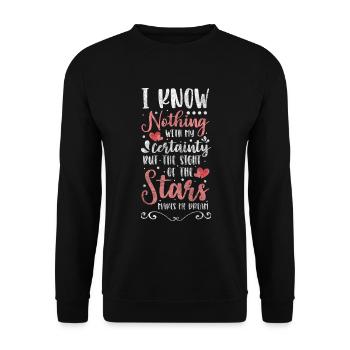 Nuit du télescope Starry Sky Wishes - Sweat-shirt Unisexe - noir - Devant - Alina (178cm) & Michal (187cm)