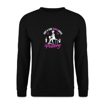 Juste une fille qui aime la poterie Töpfer Töpferei - Sweat-shirt Unisexe - noir - Devant - Alina (178cm) & Michal (187cm)