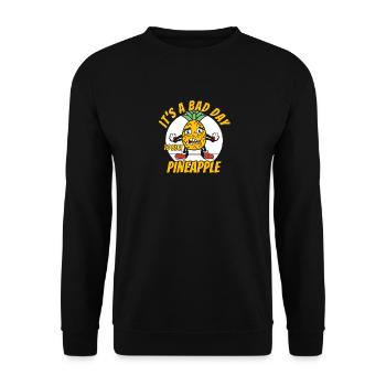 Funny pineapple saying Melon Frutarier - Unisex Sweatshirt - black - Front - Alina (178cm) & Michal (187cm)