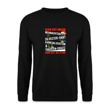 Drôle de citation d’inflation cadeau de Noël - Sweat-shirt Unisexe - noir - Devant - Alina (178cm) & Michal (187cm)